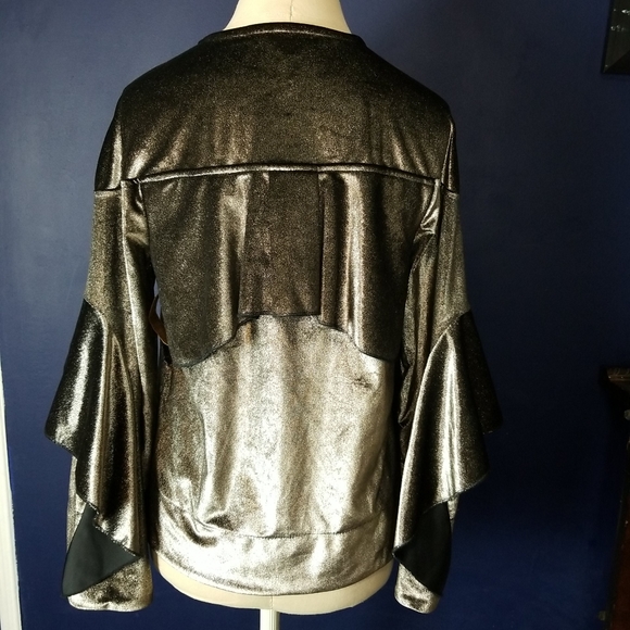 Rachel Rachel Roy Gold/Black Metallic Top Glam NWT - Picture 3 of 8